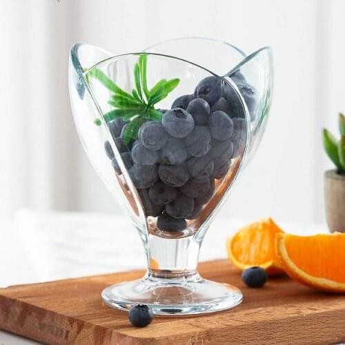 2pc/set Transparent Cool Summer Ice cream Cup Juice Cup Transparent Lead-free Crystal glass Cup home drinking ware