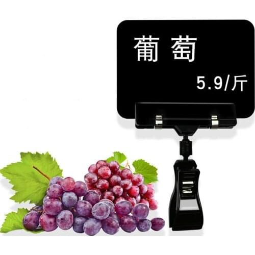 Black Plastic Chalkboard Clips 4pcs Pop Clips-on Style Sign Holder For Chalk Marker Food Label Display Rotating Card Stand