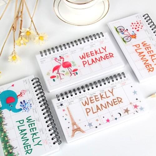 Agenda 2021 Planner A6 Binder Notebook Portable Diary Journal Weekly Monthly School Supplies Organizer Schedule Stationery