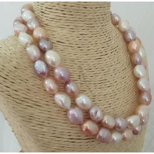 Classic baroque 12-13mm south sea multicolor pearl necklace 18"19"