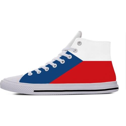 Hot Czech Republic Flag Patriotic Fashion Popular Casual Cloth Shoes High Top Lightweight Breathable 3D Print Men Women Sneakers