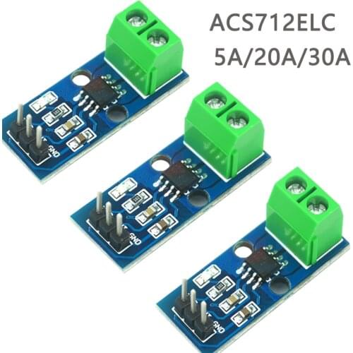 5pcs/Lot ACS712 Hall Current Sensor Module 5A 20A 30A ACS712ELC Range Hall Current Sensor Modules For Arduino
