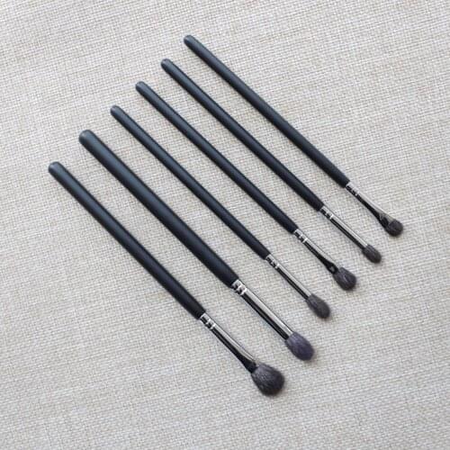 Professional Handmade Makeup Brushes Kit Soft Blue Squirrel Goat Hair Eye Shadow Blending Brush Black Handle Make Up Brush Set