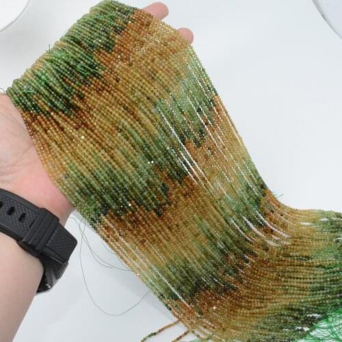 Natural Yellow-Green Clean Tourmaline Faceted Round Beads 2.5mm - Selected Color