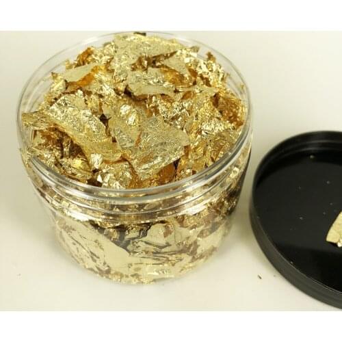 One bottle of Imitation gold Flake leaf Imitation silver Flake Leaf - broken Copper Leaf and Aluminum leaf for Craft Decoration