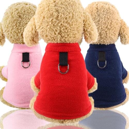 Pure Color With D-type Buckle French Bulldog Small Dog Clothes Winter Ropa Perro Chihuahua Coat Pug Puppy Dog Hoodie Pet Clothes