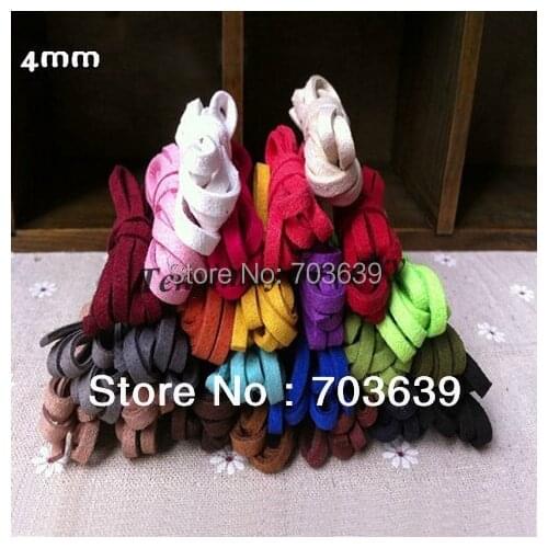 Wholesale 24pcs(100cm/pc) 4mm Width Square Leather Cords For DIY Color Picked