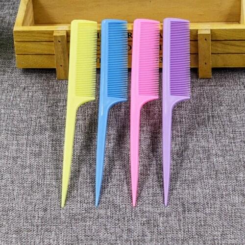 Wholesale Pointed Tail Comb Fine Tooth Pointed Candy Color Plastic Pro Salon Hairstyle Styling Tool