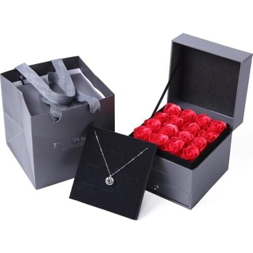 Jewelry Necklace Special Gift Box Double Drawer Soap Flower Holiday Gift Christmas Gift Practical