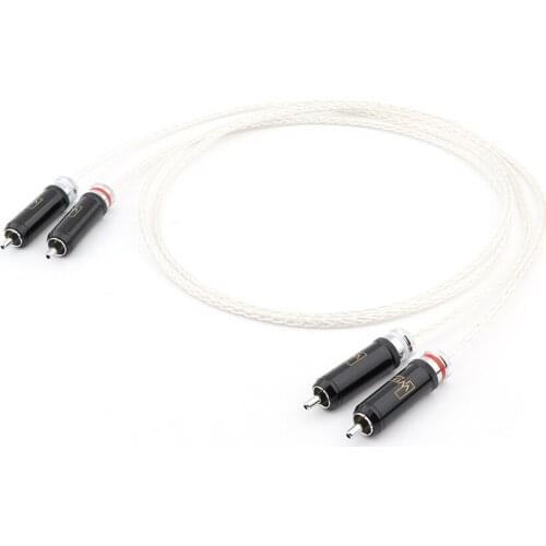 Yter 8AG Silver Plated OCC 8 Strands Audio video Cable hi end RCA Cable HIFI RCA to RCA Cable audio extend line