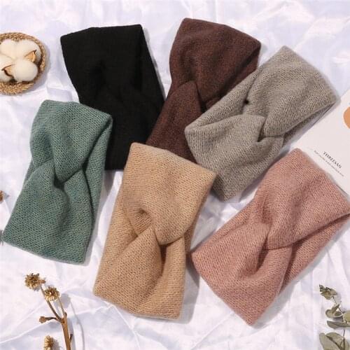 2021 Cotton Women Headband Turban Solid Girls Cross Knot Hairband Twisted Makeup Elastic Hair Bands Headwrap Hair Accessories