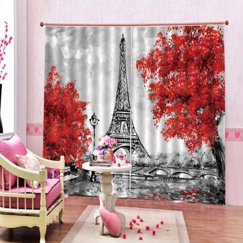 Tower curtains for bedroom Customized size Luxury Blackout 3D Window Curtains For Living Room