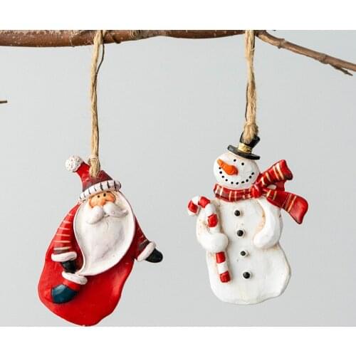 Christmas resin small pendant Santa Claus snowman pendant Christmas tree decoration Christmas decorations