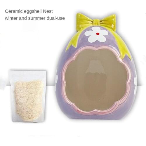 Hand Painted Ceramic Hamster Nest Hamster Shelter Golden Bear Chipmunk Small Pet Nest Hamster Cage Landscaping Supplies