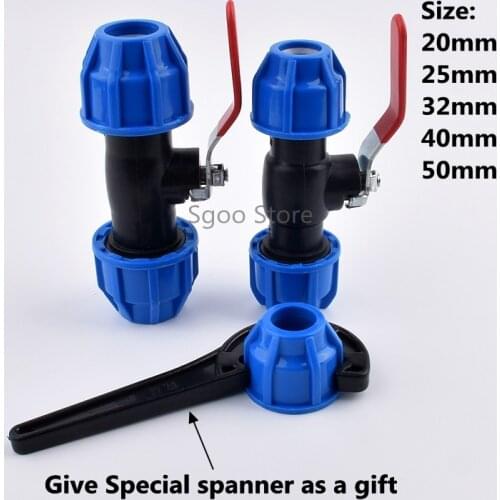 1Pc Hi-quality PVC PE Pipe Union Valve Quick Connector Stainless valve core Water Pipe Fittings Ball Valve Garden Agricultural