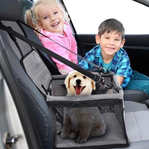 Pet Dog Car Carrier Bag Pad Waterproof Dog Seat Basket Safe Carry Cat Puppy Bag Travel Mesh Hanging Bags Car Seat Cover Fold