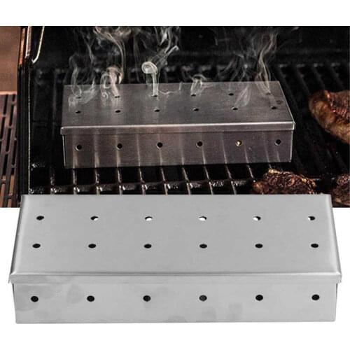 Smoker Box Vent Design High Compatibility Easily Use Durable BBQ Gadgets for Charcoal Gas Grill Barbecue BBQ Gadgets