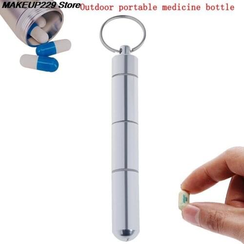 High Quality Portable WaterProof Mini Aluminum Pill Case Keychain Tablet Storage Box Bottle Case Holder