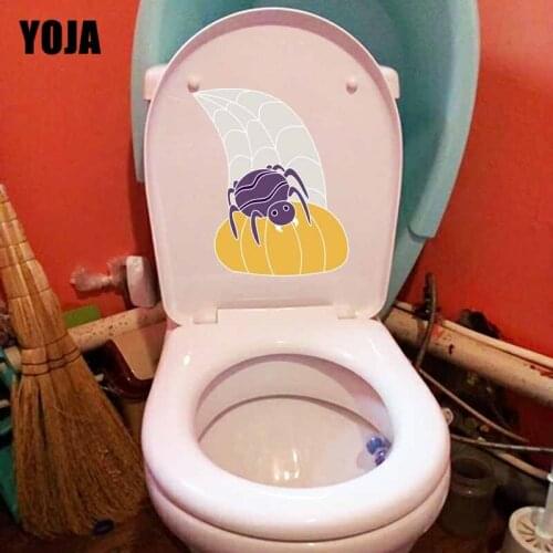 YOJA 19.2X23CM Modern Art Home Decor Toilet Wall Sticker Decal Cartoon Spider Web Spider Silk T5-1152