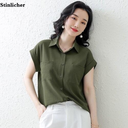Casual summer short-sleeved chiffon shirts womens blouses fashion female loose blouses ladies tops all-match shirts clothes