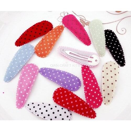 150pcs 53mm Satin Polka Dots Snap clip cover - Mix colors with snap clips Soft Polka Dots . snap clip set . toddler