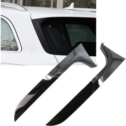 2Pcs Gloss Black Car Rear Window Side Spoiler Canard Splitter Trim ABS Decor For Audi A6 C7 Allroad TDI Quattro Avant 2012-2018