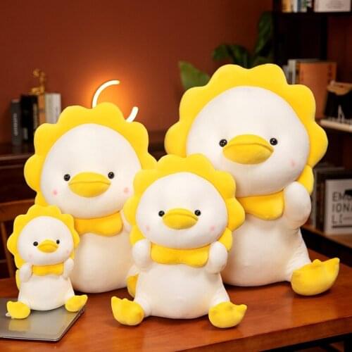 25/40/50cm Kawaii Sun Duck Soft Plush Stuffed Toy Animal Cartoon Sleeping Pillow Valentine’s day for Kids Children Gifts