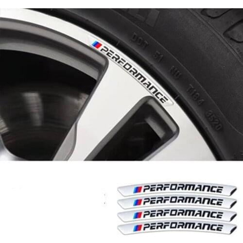 4Pcs M Power Performance Aluminium Alloy Car Wheel Hub Sticker For BMW E46 E90 E60 F10 E39 F30 E36 F20 E87 E90 E70 E91 E30 G30