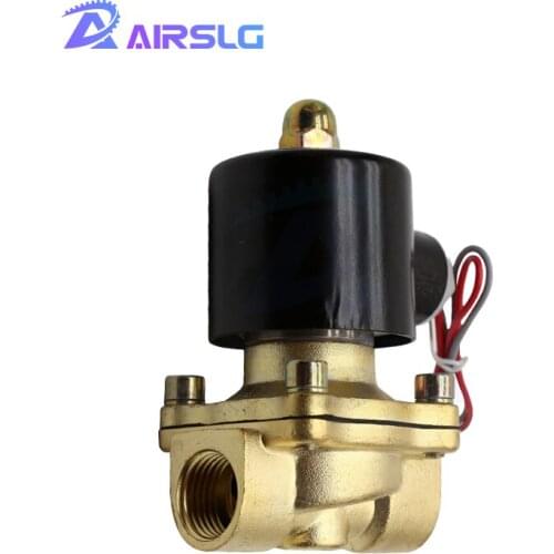 Free Shipping DN32 DN40 DN50 1/4" 3/8" 1/2" 3/4" 1" Solenoid Valve 12V 220V Pneumatic Valve for Water Oil helium gas AIRHKC