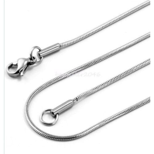 Lot 5pcs thin 1.6mm 18 Inch 316L Stainless Steel Unisex Mens Womens Necklace Snake Chain in bulk