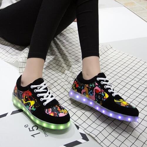 2021 Size 27-42 USB Charging Children Glowing Sneakers with Light Shoes Luminous Sneakers for Boys Girls Krasovki with Backlight