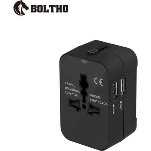 BOLTHO Travel Adapter, Universal Worldwide All in One Converters Wall AC Power Plug Adapter Charger with 2 Dual USB Charging