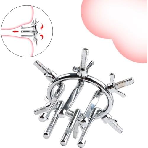 Extreme Anal Vaginal Dilator Vaginal Speculum Mirror Adult Metal Anus Pussy Dilator Anal SM toy For Woman Butt Expansion Device