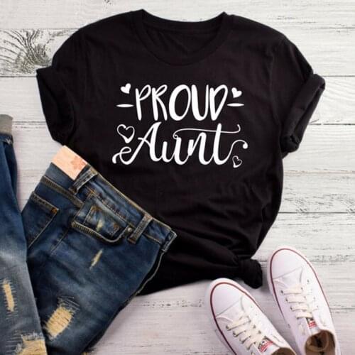 Proud Aunt New Auntie Tee Summer Funny Casual T-Shirt unisex Short Sleeve Graphic Christian Tops Trendy Outfits aunt gift shirt