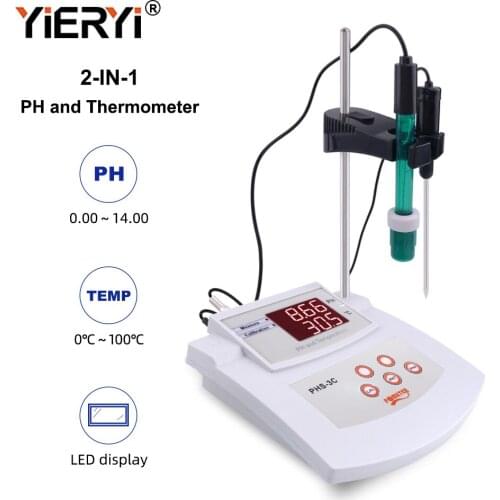 2in1 PH/Temperature Meter Water Quality Purity Monitor Analyzer Desktop Automatic Calibration Digital Tester for Pool Aquarium