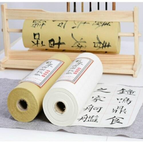 Chinese Rice Paper Calligraphy Writing Half-Ripe Roll Xuan Paper with Rice Grids Chinese Painting Xuan Paper Supplies 0.4*100m