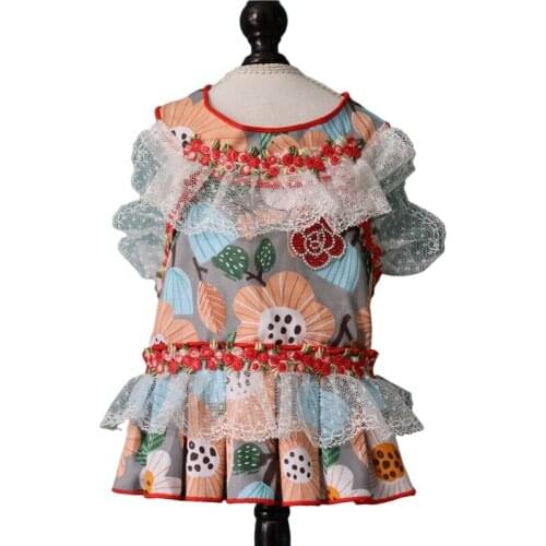 Cat Dog Dress Summer Pet Clothes Dog Clothing Vest Skirt Pomeranian Poodle Bichon Schnauzer Welsh Corgi Dog Costume Pet Dresses