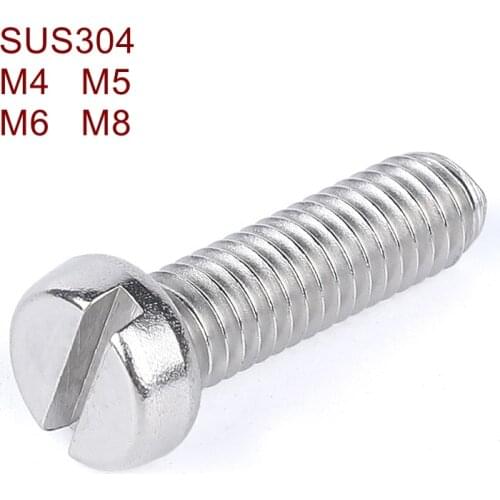 M4 M5 M6 M8 DIN84 Stainless steel A2 Slotted cheese head screws SUS 304 GB65
