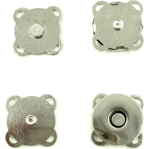 10 Sets Silver Tone Plum Blossom Shape Magnetic Purse Snaps Closures Clasps 19x19mm DIY Handbag Shoulder Bag Luggage Accessories