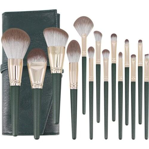 14pcs Makeup Brushes Set With Bag Portable Concealer Eyeshadow Blush Lip Foundation Brush Set for Face Makeup Cosmetic Tools Kit