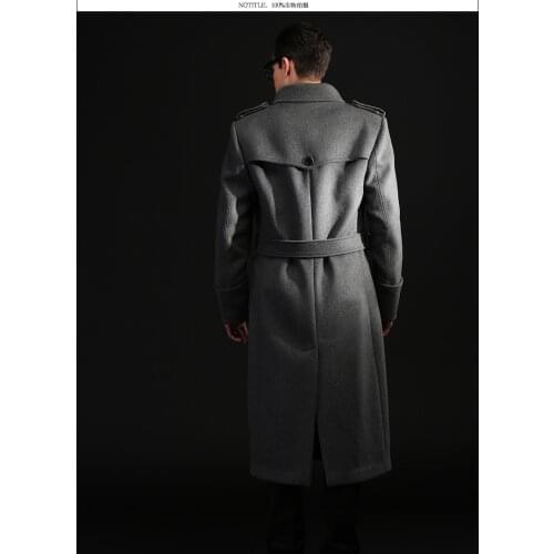 New 2020 Mens Wool Jackets Spring Autumn Brand Hight Quality X-Long Mens pea jacket Outwear Plus Size 4XL LX788