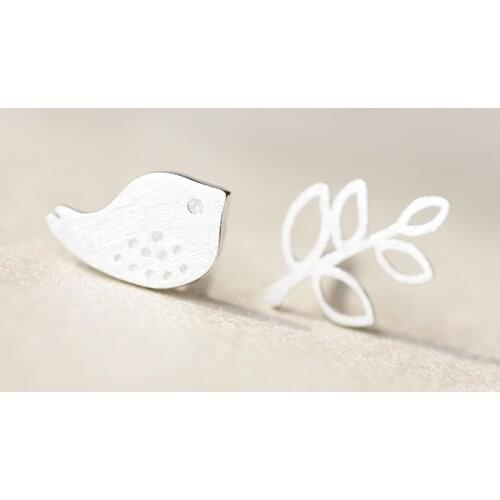 New Hot Fashion 925 Sterling Silver bird branches Earrings for Women Girls Gift Fashion Statement Jewelry