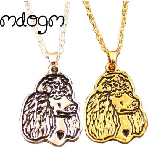 Poodle Teddy Necklace Dog Animal Pendant Antique Gold Silver Plated Jewelry For Women Male Female Girls Ladies AKC N016