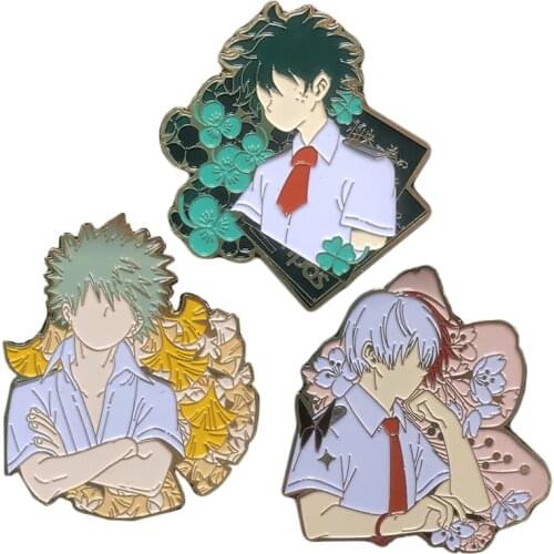 P5939 Dongmanli Anime My Hero Academia Figure Enamel Pins Badge Brooch Backpack Bag Collar Lapel Jewelry Gifts for Kids
