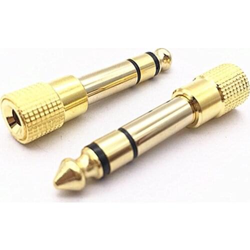 5pcs Short 6.35 Male To 3.5 Female Adapter 6.5 Audio Adapter 6.5 To 3.5 Headphone Adapter 3.5 Female To 6.35 Male Plug