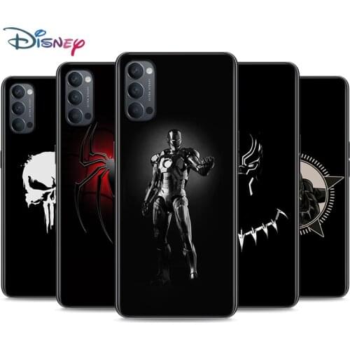 Marvel Dark Soft Black Silicone Cover For OPPO Reno 5 Pro+ 3 4 Lite F SE Z Pro 4G 5G Phone Case Shell