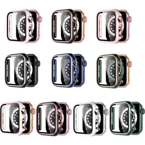 Glass+Cases For Apple Watch SE 6 5 4 3 2 44mm 40mm 360 Full bumper screen protector For iWatch Series 3 5 6 42/44mm 38mm Cover