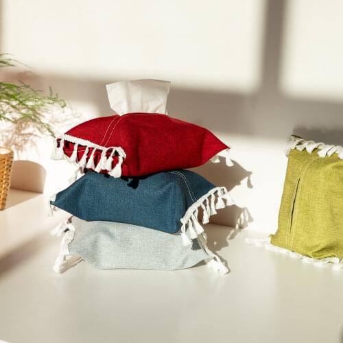 Fabric Tissue Box Cover Handkerchief Napkin Holder Pumping Napkin Cover Tissue Case For Kitchen Car Toilet Tissue Case Container