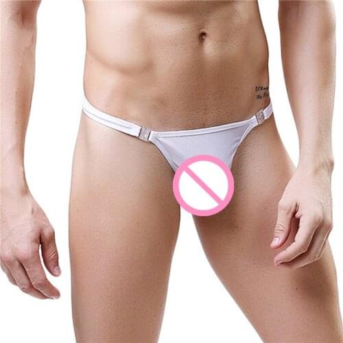 Breathable Men G Sting Sexy Erotic Solid Mesh See Through Underwear Briefs Low Waist Male Sexy Thong Underpanties