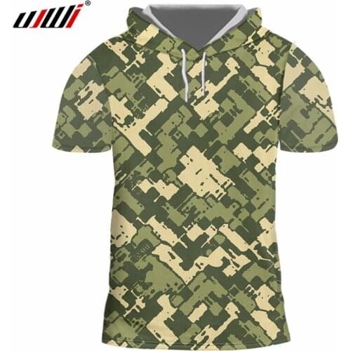 UJWI Digital Printing Sublimation 3D Full Print Military camouflage Hoodie Tshirt Mens Hip Hop Streetwear Drop-ship Apparel 2020